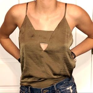 NWOT Shinestar Silky Green Spaghetti Strap Tank